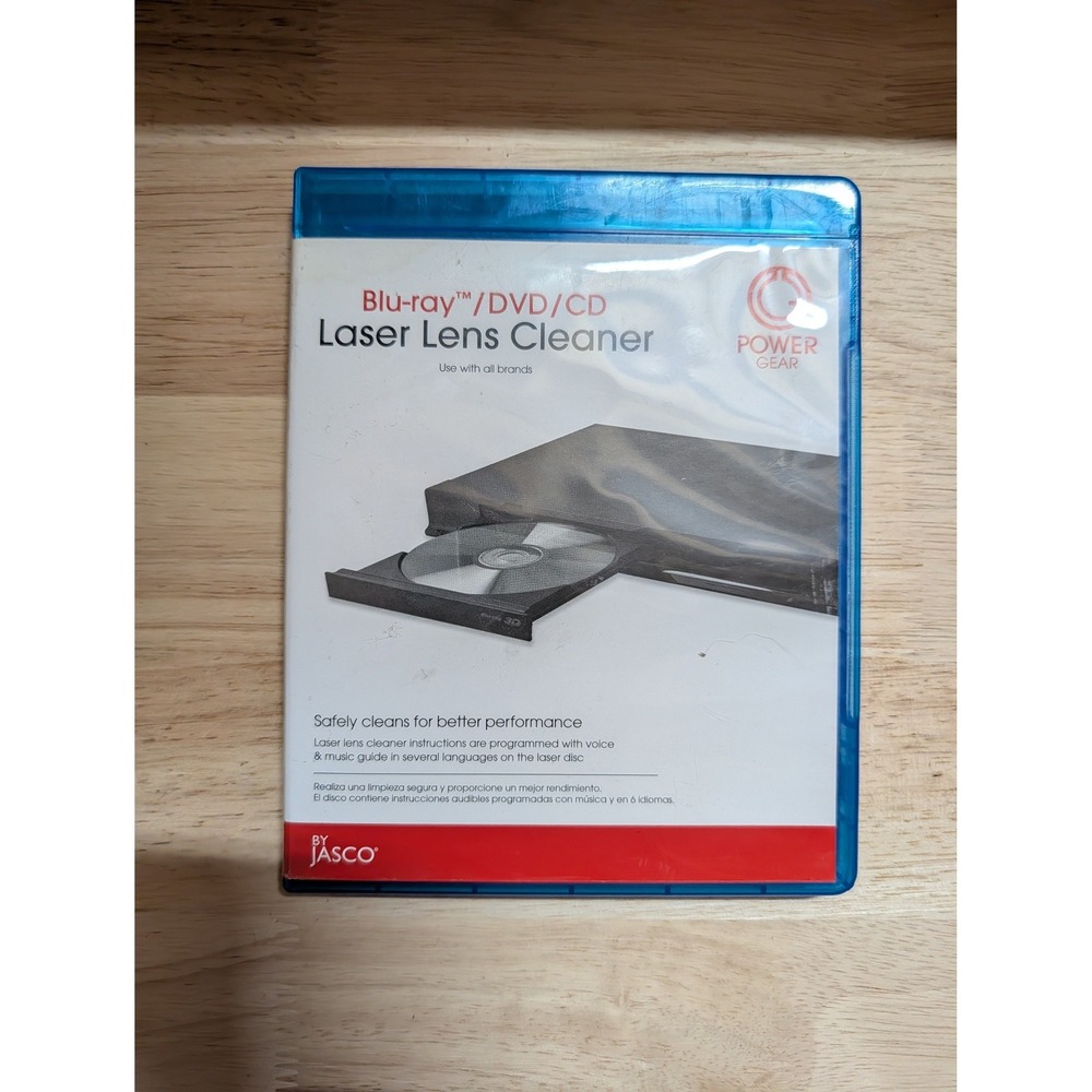 Power Gear Jasco Laser Lens Cleaner Universal OS Blue Excellent Blu-ray DVD CD